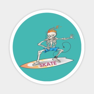 how to ride a skateboard, skateboard skeletons Magnet